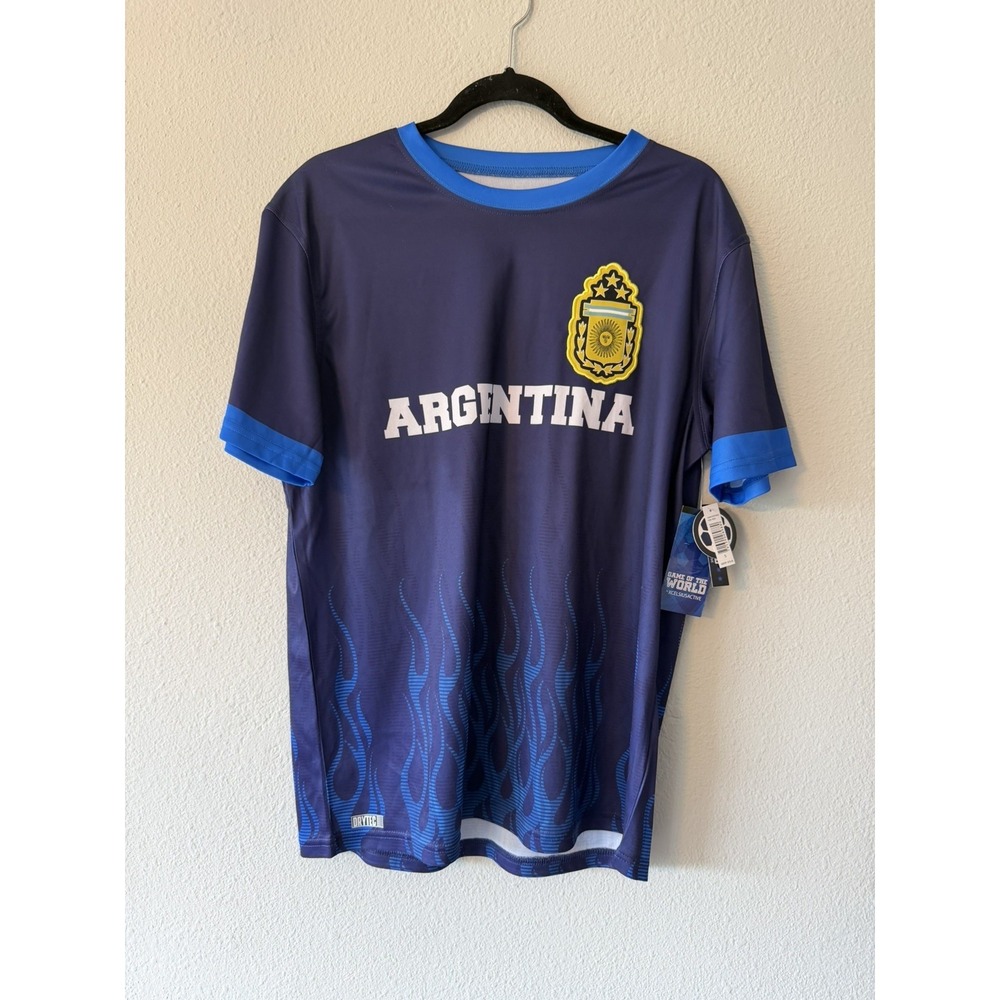Men's Argentina Soccer Xcelsius Active Game Of The World Souvenir Jersey‎ NWT S